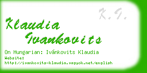 klaudia ivankovits business card